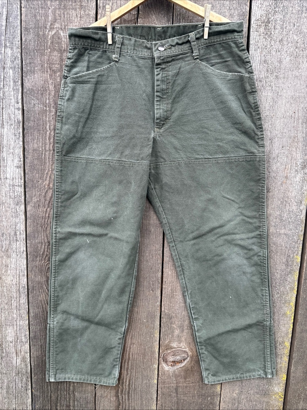 VF Imagewear NPS Green Duck Canvas Double Knee Work Pants NP21162 38R-30 (36x29)